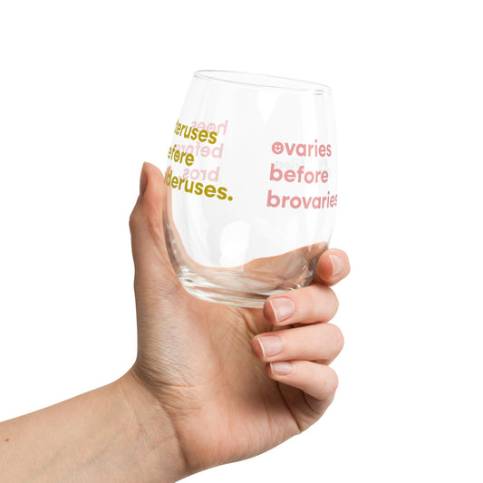 Parks and Recreation Hoes Before Bros Stemless Wine Glass