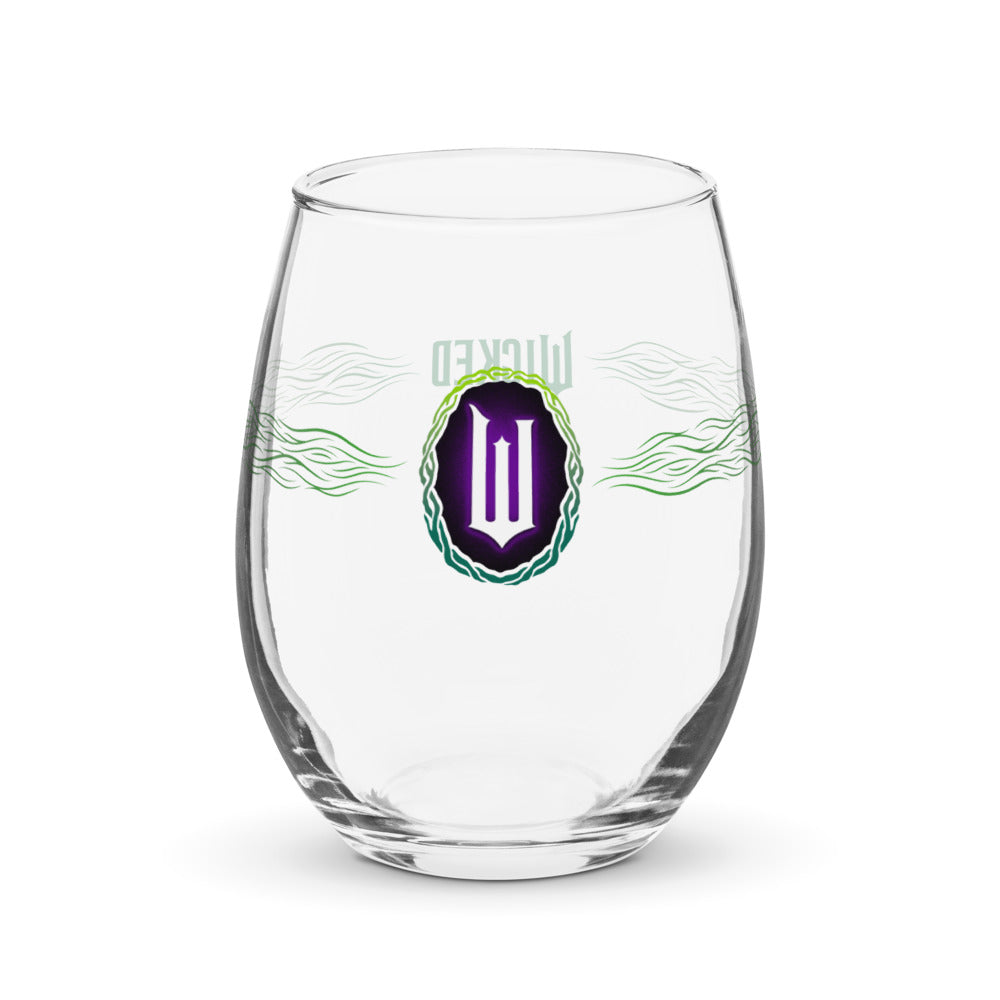 Wicked Elphaba Badge Stemless Wine Glass