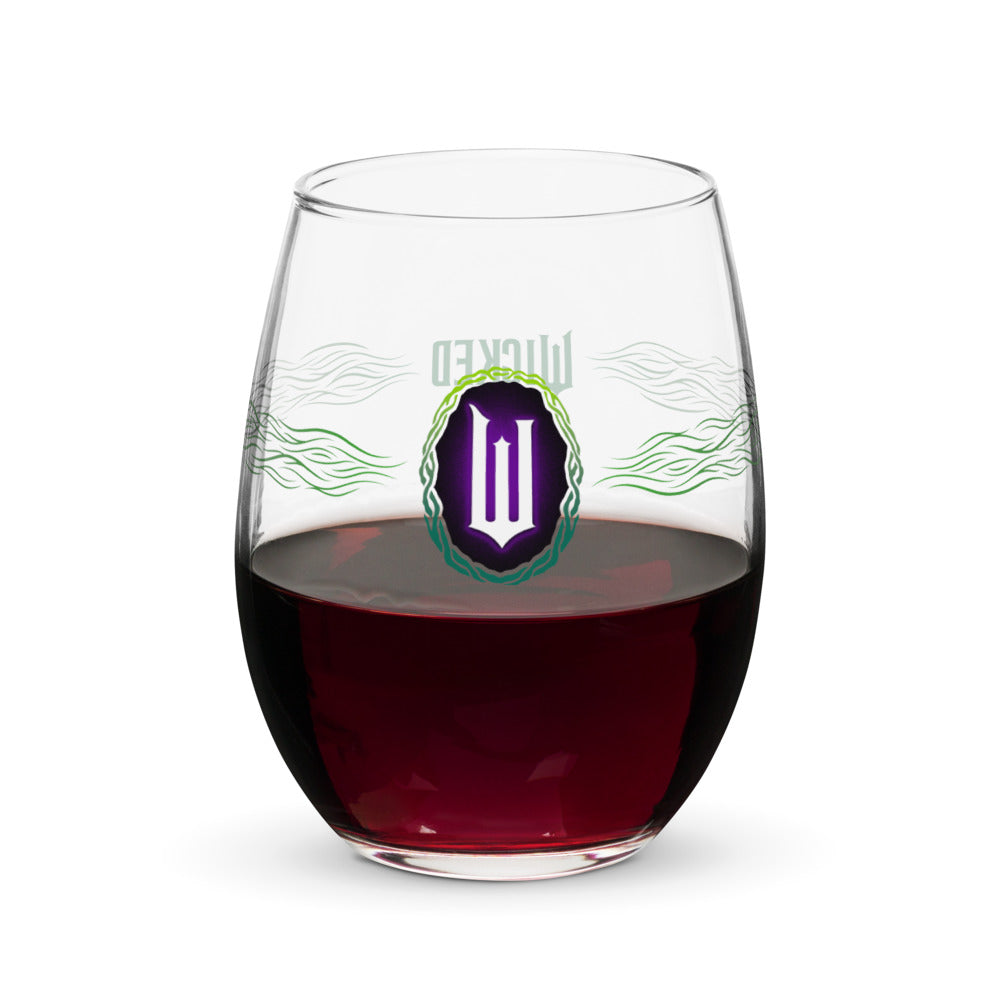 Wicked Elphaba Badge Stemless Wine Glass