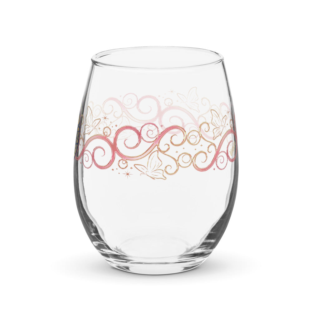 Wicked Glinda Badge Stemless Wine Glass