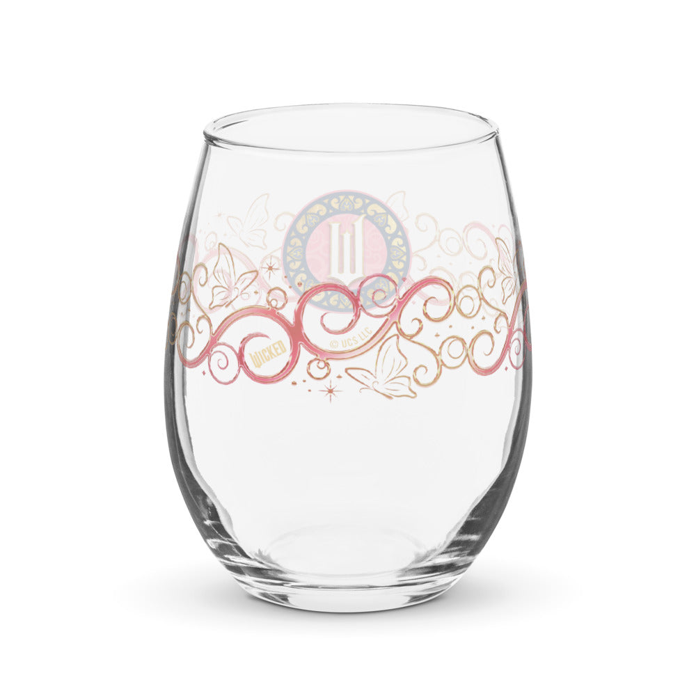 Wicked Glinda Badge Stemless Wine Glass