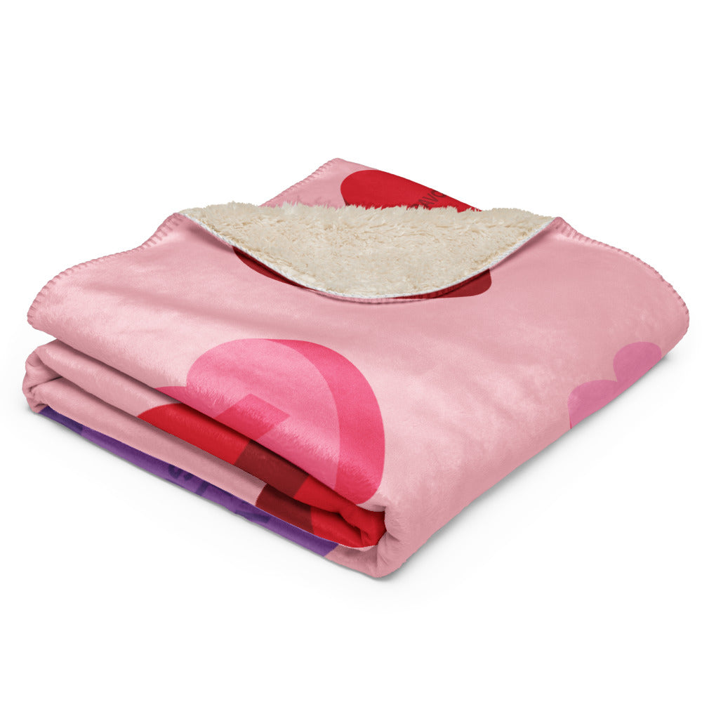 Bravo Conversation Hearts Sherpa Blanket