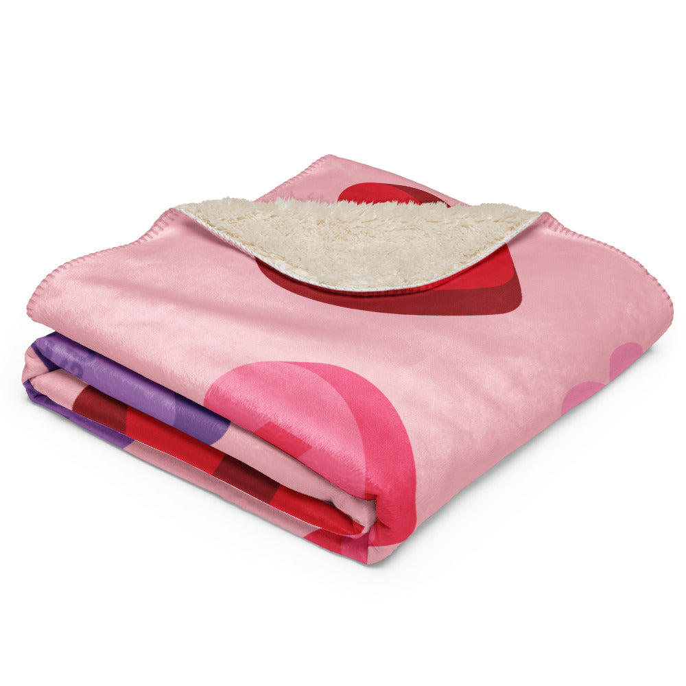 Bravo Conversation Hearts Sherpa Blanket