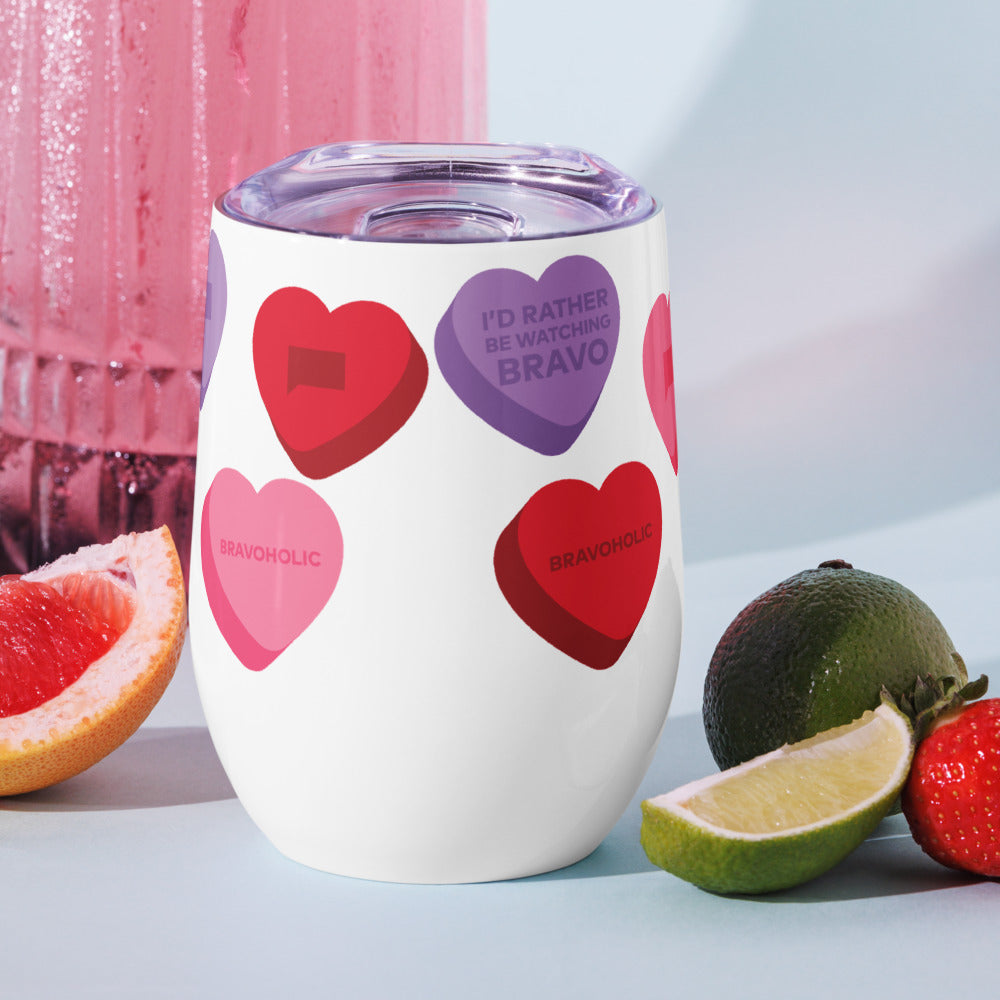 Bravo Conversation Hearts Wine Tumbler