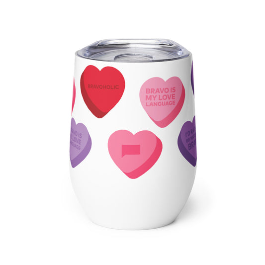 Bravo Conversation Hearts Wine Tumbler