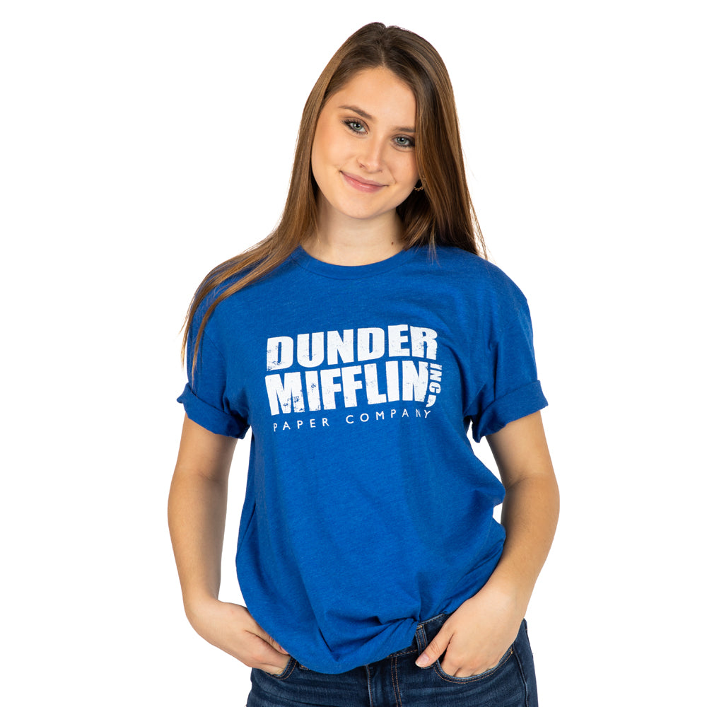Dunder Mifflin Paper Company Royal Blue T-Shirt For Women – THATCHIMP