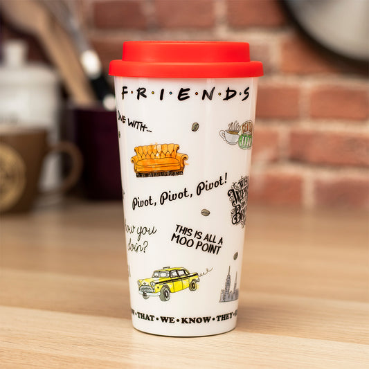 Friends Travel Mug and Coffee Gift Set, Central Perk Travel Coffee Cup,  Cappuccino Latte Mix, 1 EACH - King Soopers