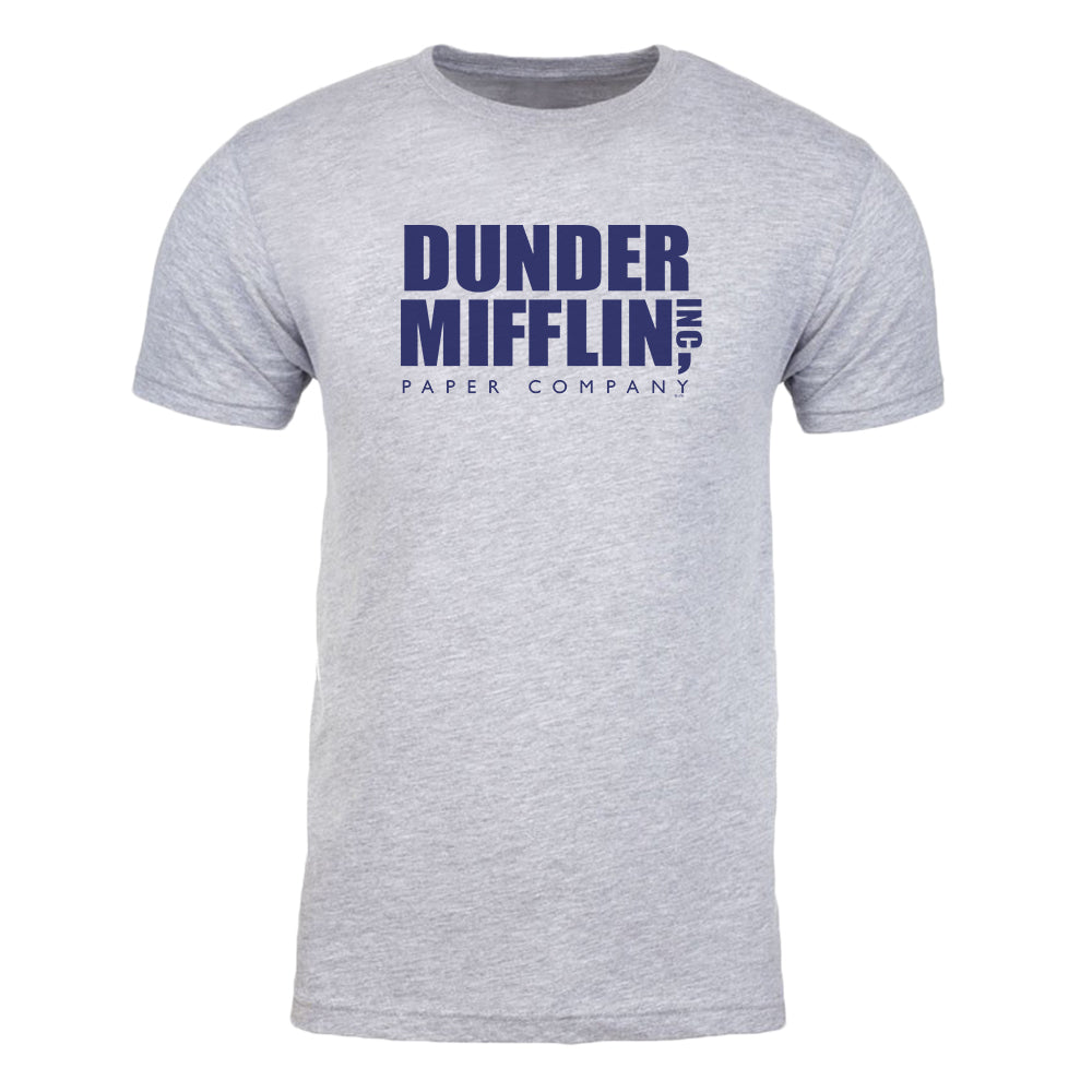 The Office Dunder Mifflin Blue Adult Short Sleeve T-Shirt Grey / SM