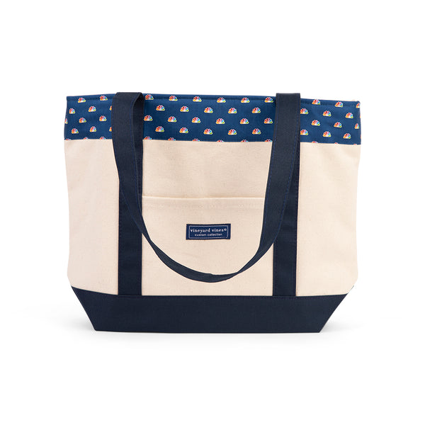 NEW WOMEN'S VINEYARD VINES buy MULTI-COLOR STRIPE CLASSIC CANVAS TOTE BAG